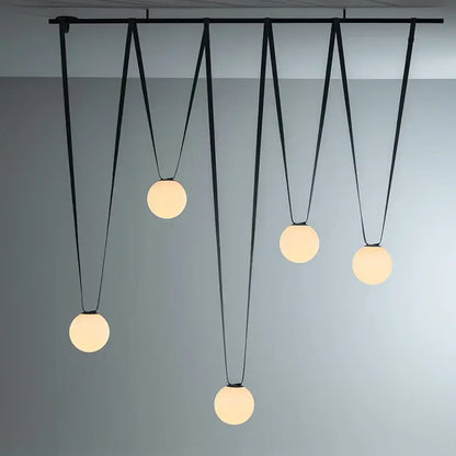Modern glass ball led pendant light black & orange living room