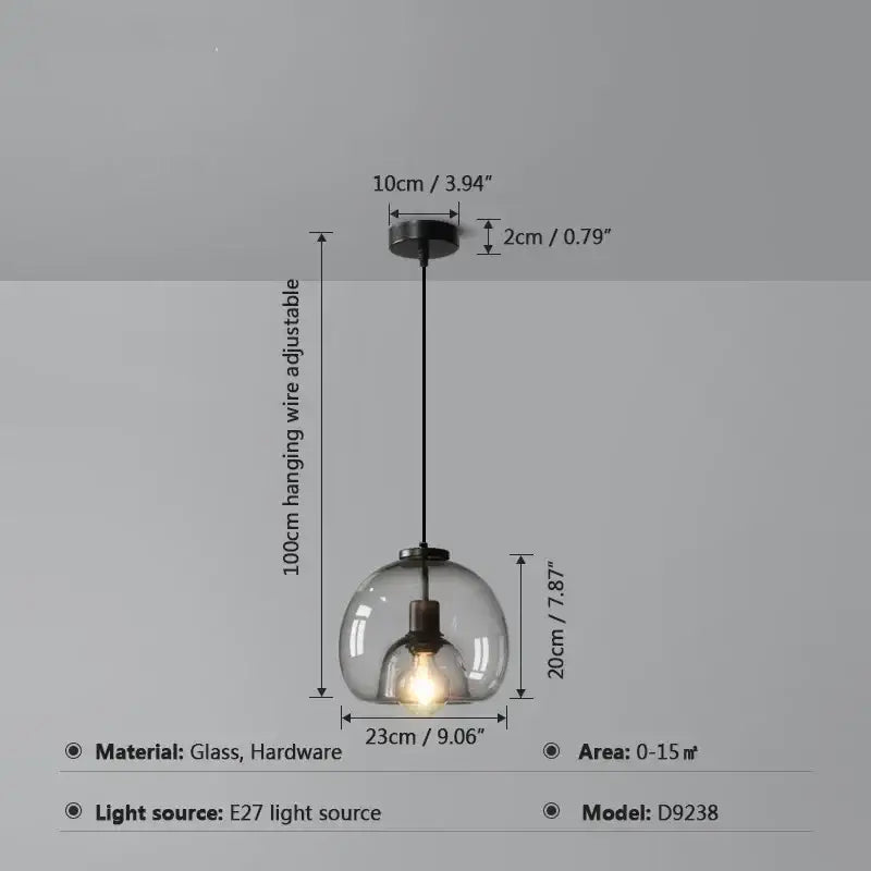 Modern glass ball led pendant lights for dining room