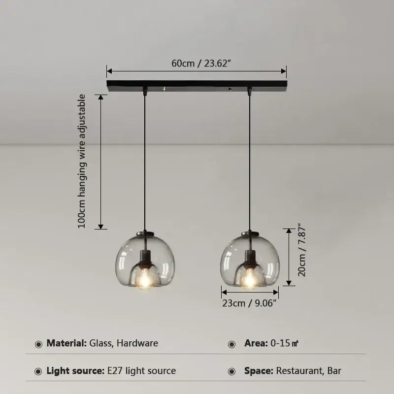 Modern glass ball led pendant lights for dining room