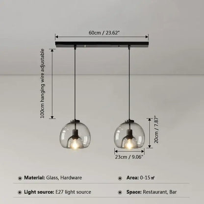Modern glass ball led pendant lights for dining room
