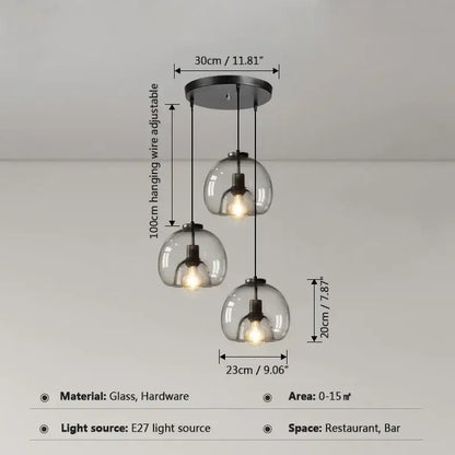 Modern glass ball led pendant lights for dining room