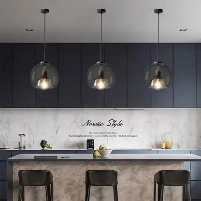 Modern glass ball led pendant lights for dining room