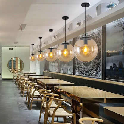 Modern glass ball led pendant lights for dining room