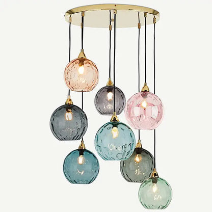 Modern glass ball lustre pendant lights – kitchen cluster fixture