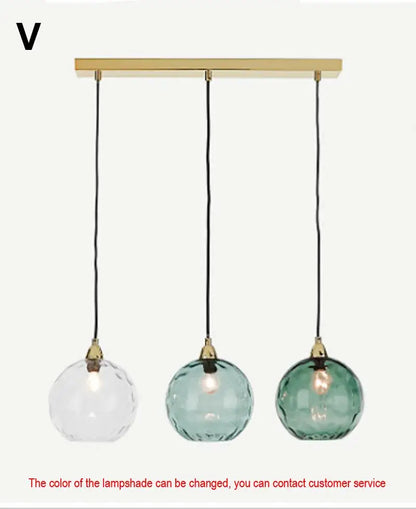Modern glass ball lustre pendant lights – kitchen cluster fixture