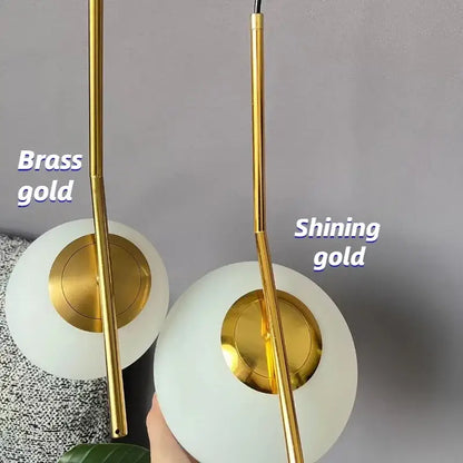 Modern glass ball pendant light for dining room gold black & silver