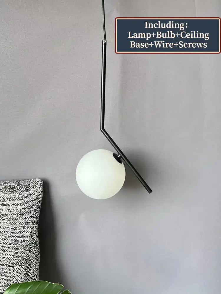 Modern glass ball pendant light for dining room gold black & silver