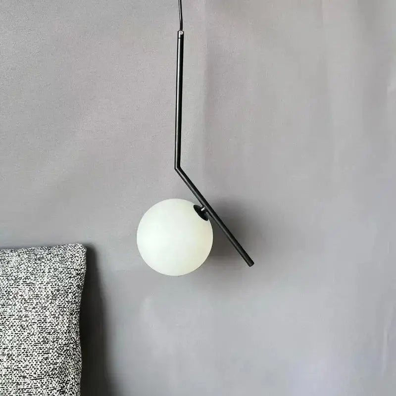 Modern glass ball pendant light for dining room gold black & silver