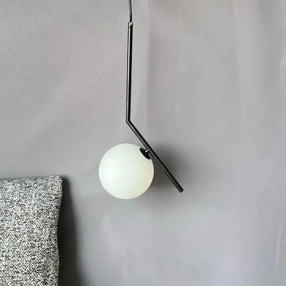 Modern glass ball pendant light for dining room gold black & silver