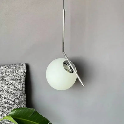 Modern glass ball pendant light for dining room gold black & silver