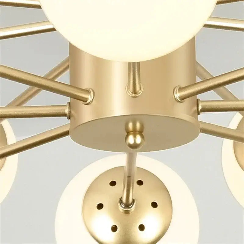 Modern glass ball pendant lights gold & black living room chandelier
