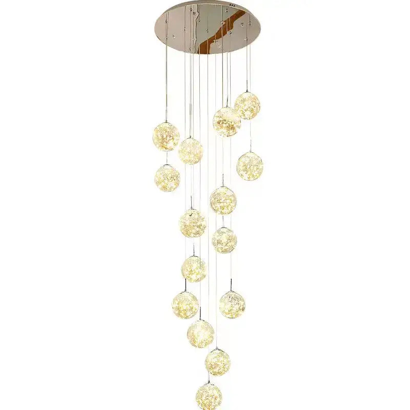 Modern glass ball spiral chandelier dining room led pendant light