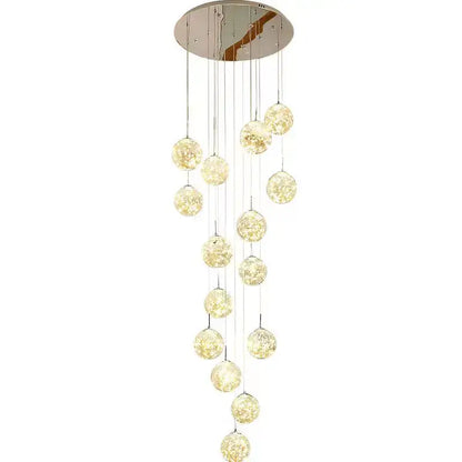 Modern glass ball spiral chandelier dining room led pendant light
