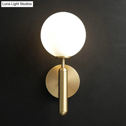 DecorBites™ Modern Glass Ball Wall Mount Light with Brass Finish – Perfect Sconce Lamp for Living Room