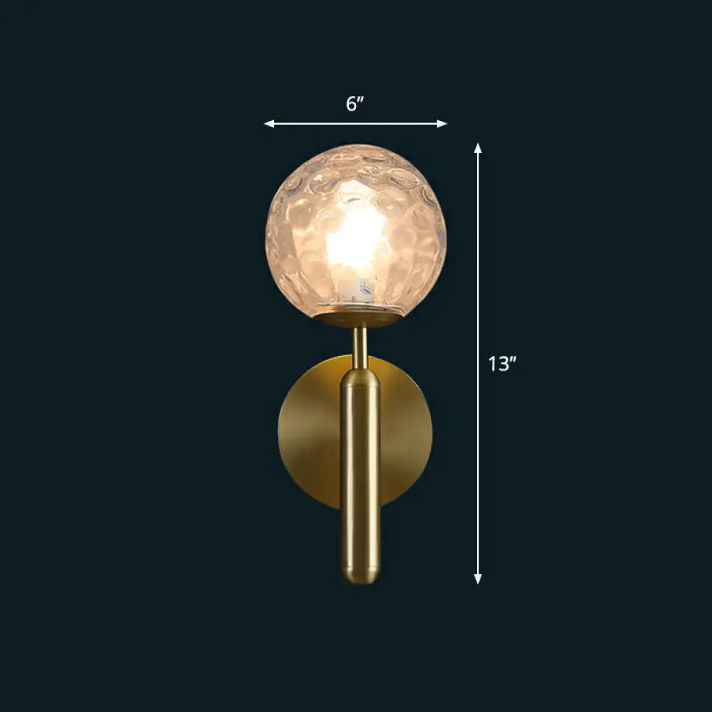 DecorBites™ Modern Glass Ball Wall Mount Light with Brass Finish – Perfect Sconce Lamp for Living Room