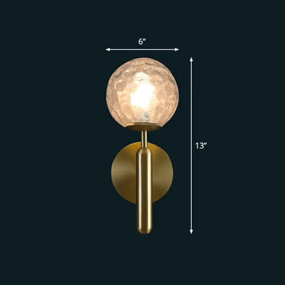 DecorBites™ Modern Glass Ball Wall Mount Light with Brass Finish – Perfect Sconce Lamp for Living Room