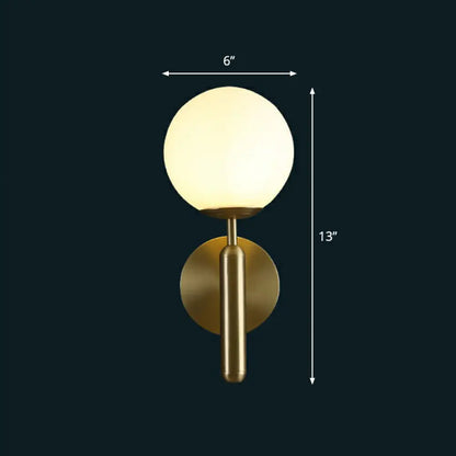 DecorBites™ Modern Glass Ball Wall Mount Light with Brass Finish – Perfect Sconce Lamp for Living Room