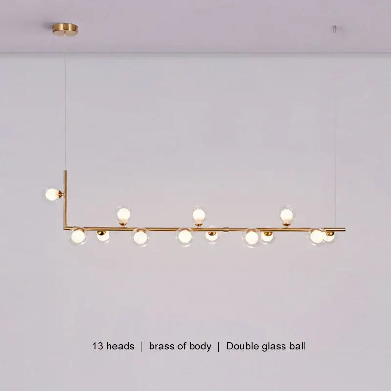 Modern glass black chandelier gold pendant light dining room