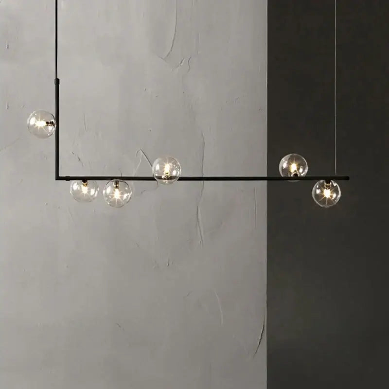Modern glass black chandelier gold pendant light dining room