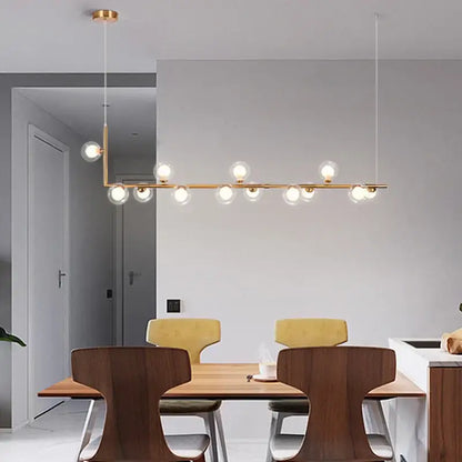 Modern glass black chandelier gold pendant light dining room