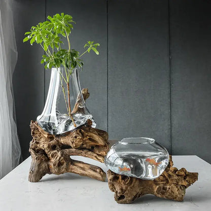 Modern glass bonsai vase hydroponic fishbowl living room decor
