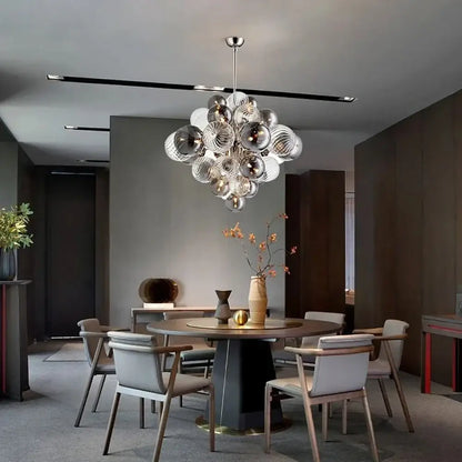 Modern glass bubble ceiling chandelier living room clear and frosted
