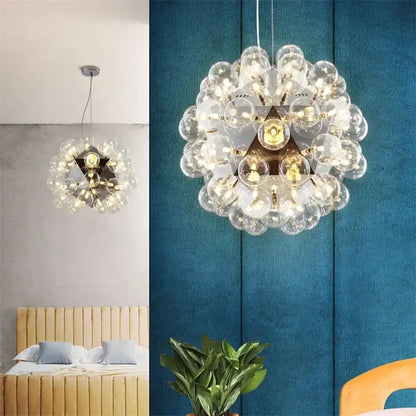 Modern glass bubble led hanging lamp for living room