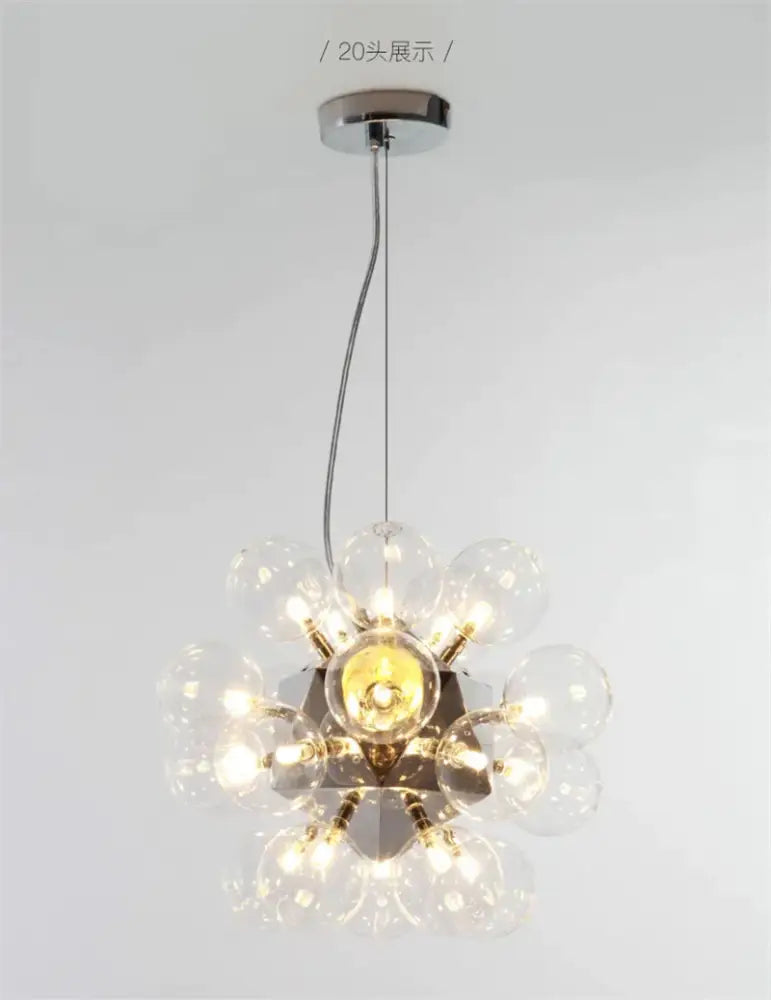 Modern glass bubble led hanging lamp for living room