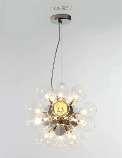 Modern glass bubble led hanging lamp for living room