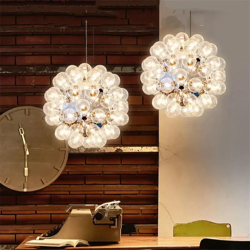 Modern glass bubble led hanging lamp for living room