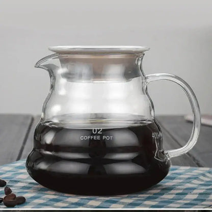 Modern glass coffee pot with stainless steel lid for kitchen dining