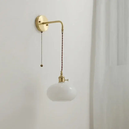 Modern glass copper led wall lights bedroom globe sconce