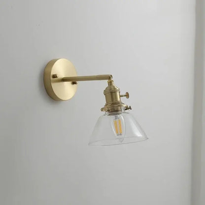 Modern glass copper led wall lights for bedroom reading
