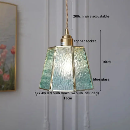 Modern glass copper pendant light for dining room kitchen island