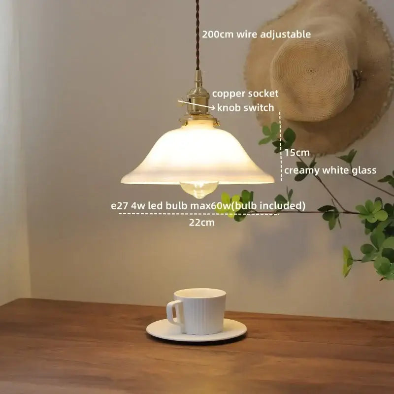 Modern glass copper pendant light for dining room kitchen island