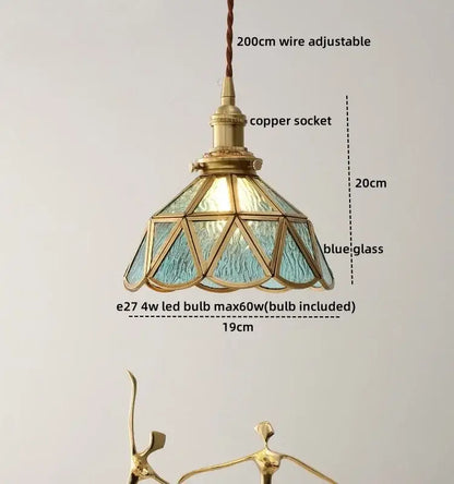 Modern glass copper pendant light for dining room kitchen island