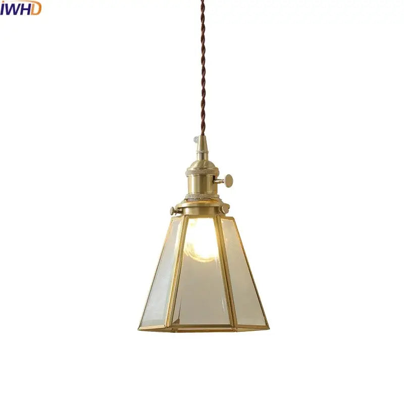 Modern glass copper pendant light for dining room kitchen island