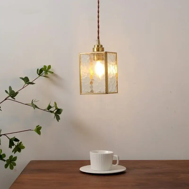 Modern glass copper pendant light for dining room kitchen island