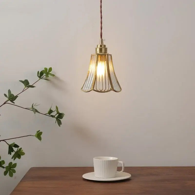 Modern glass copper pendant light for dining room kitchen island