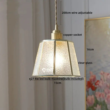 Modern glass copper pendant light for dining room kitchen island