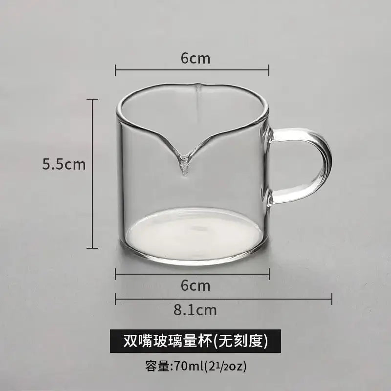 Modern glass cup with wooden handle measuring jug kitchen tool