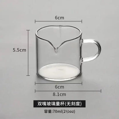 Modern glass cup with wooden handle measuring jug kitchen tool