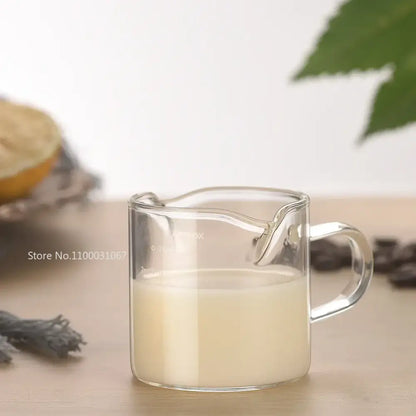 Modern glass cup with wooden handle measuring jug kitchen tool