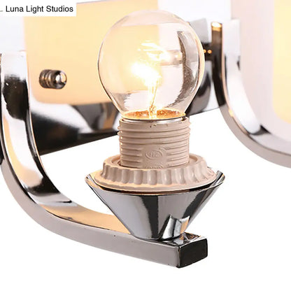 DecorBites™ Modern Glass Cylinder Wall Sconce 1/2-Lights - Chrome Finish Bedside Lamp