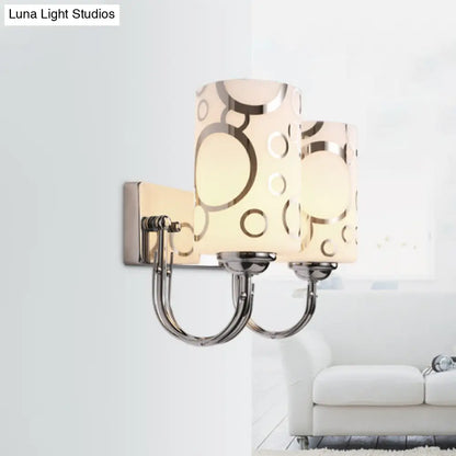 DecorBites™ Modern Glass Cylinder Wall Sconce 1/2-Lights - Chrome Finish Bedside Lamp