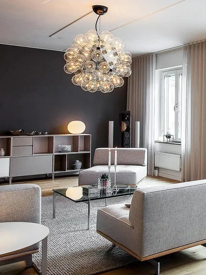 Modern glass dandelion g4 led chandelier dining room pendant light