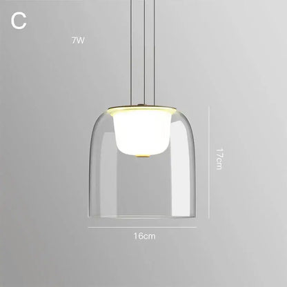 Modern glass dome pendant lights for dining room with wood fixture