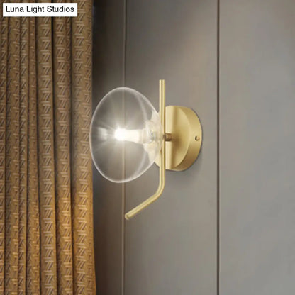 DecorBites™ Modern Glass Dome Wall Sconce with Gold Arm and 1 Light