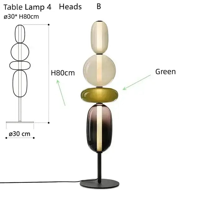 Modern glass floor lamp set of 3 – living room led table light