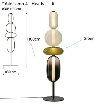 Modern glass floor lamp set of 3 – living room led table light